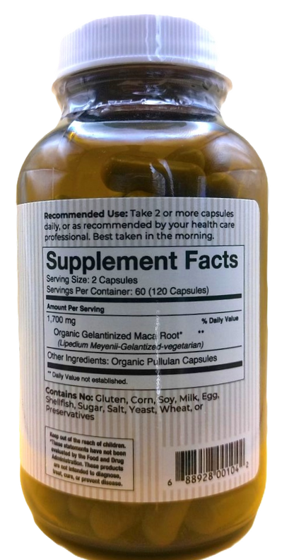 Vita-Myr Gelatinized Certified Organic Maca - Your Natural Energy Booster in a 3-Pack 120 caps
