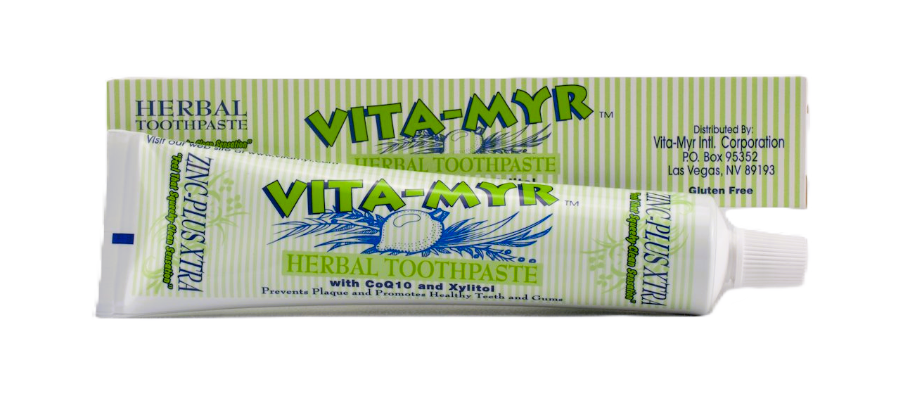 Vita-Myr Zinc+ Toothpaste,(5.4 Ounce Each), Sugar-Free, Fluoride-Free Made in USA.