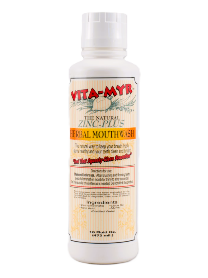 VITA-MYR 16 Ounce Herbal Mouthwash - Refreshing Herbal Formula for Oral Hygiene