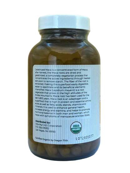 Vita-Myr Gelatinized Certified Organic Maca Capsules (120ct)