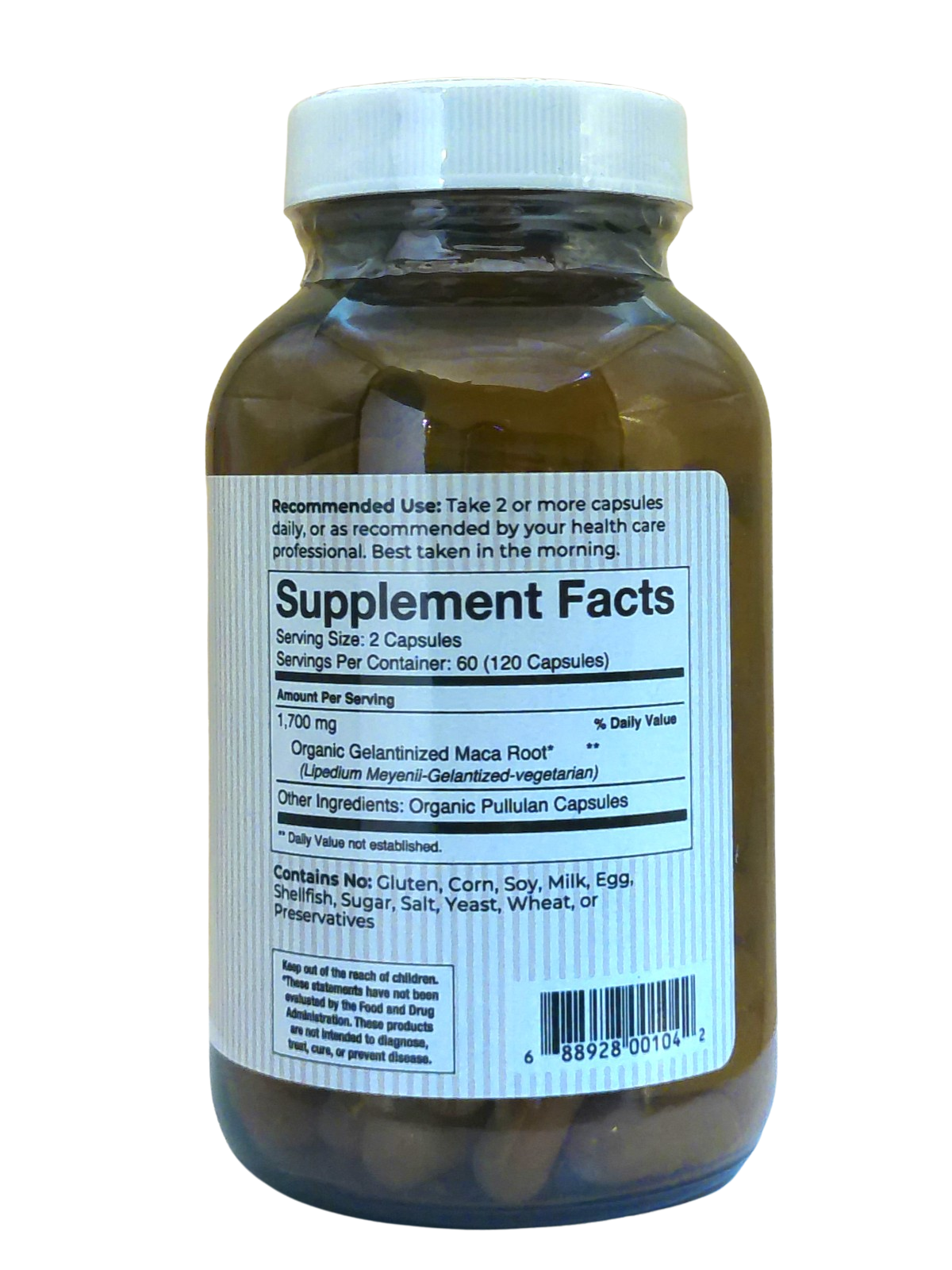 Vita-Myr Gelatinized Certified Organic Maca Capsules (120ct)