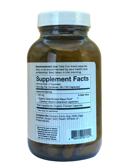 Vita-Myr Gelatinized Certified Organic Maca Capsules (120ct)