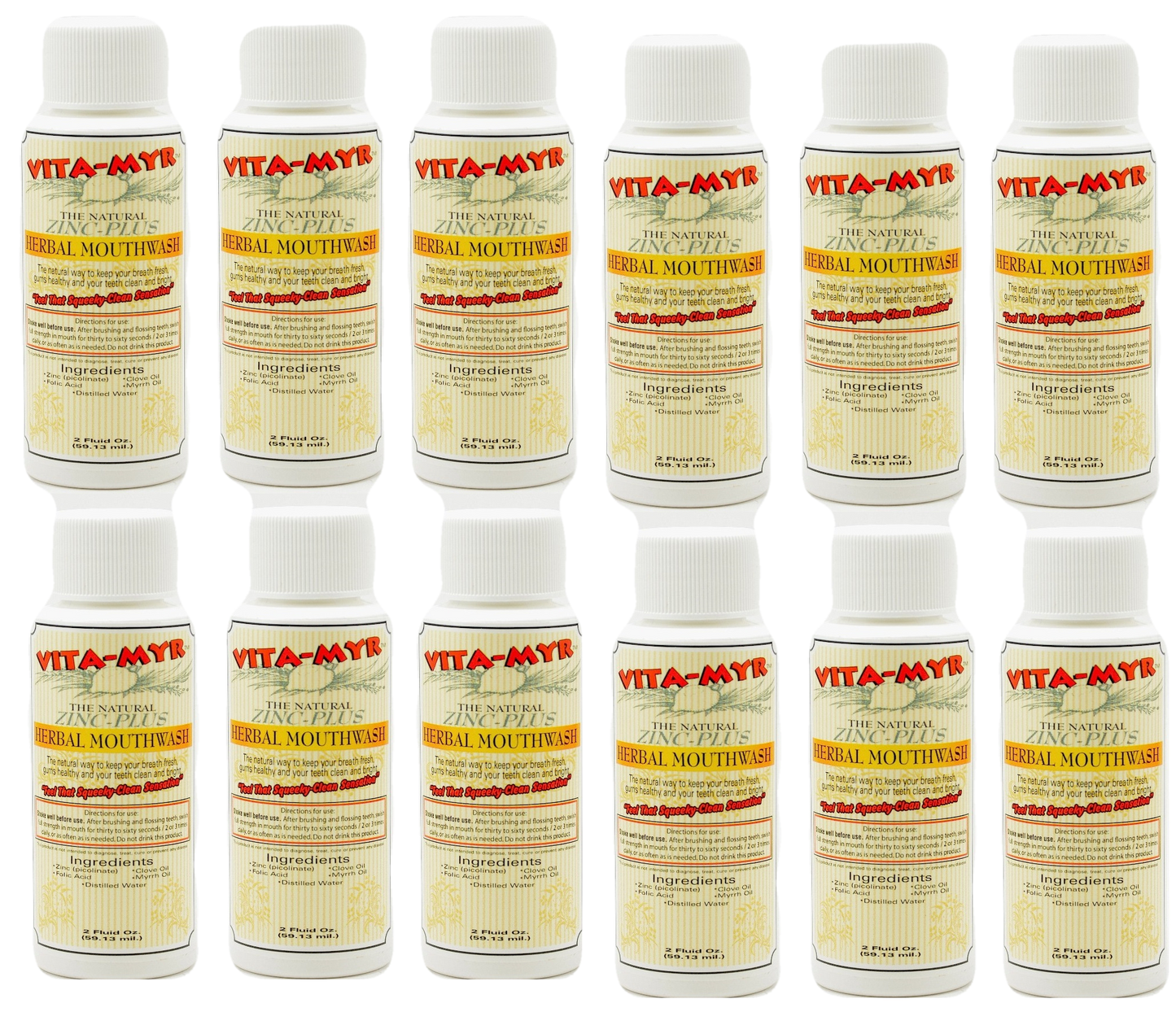 Vita-Myr Herbal Travel 12 Pack Mouthwash -  2 Oz On-The-Go
