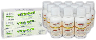 Vitamyr Family Package 12-8 Oz Mouthwash & 3 – 5.4 Oz Toothpaste
