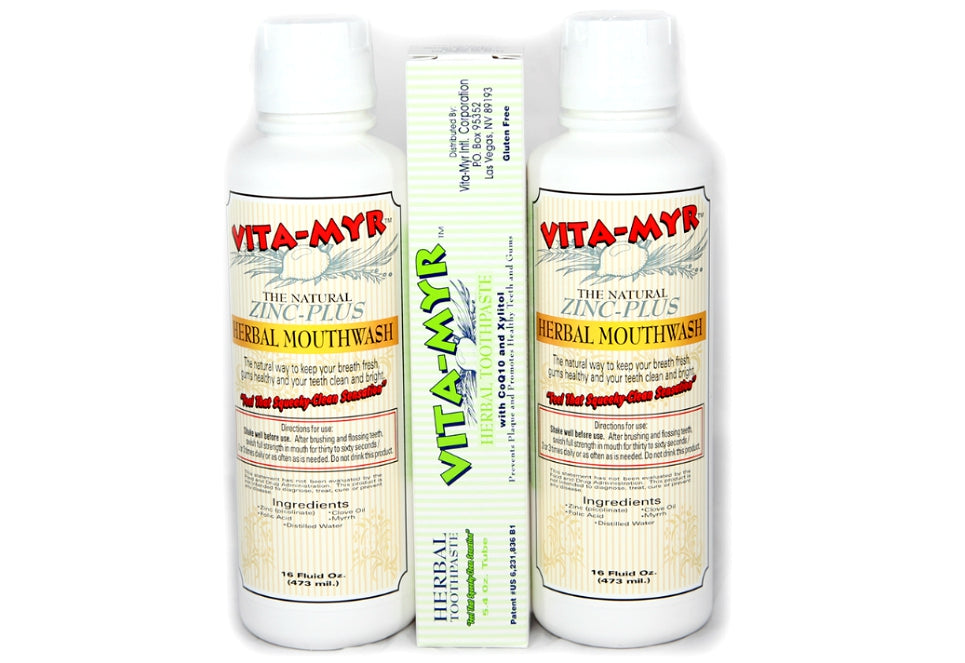 Vitamyr Family Package - 1 Vitamyr 5.4 oz. XTRA Toothpaste & 2 Vitamyr 16 oz.  Natural Mouthwash!