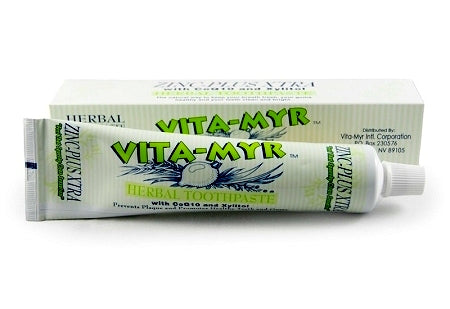 Vita-Myr Zinc+ Toothpaste, Sugar-Free, Fluoride-Free Made in USA (5.4 Ounce Each)